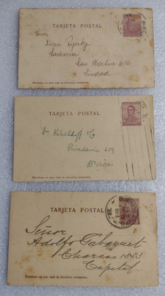 3 Tarjetas Enteros Postales Circulados Labrador Y San Martin 0