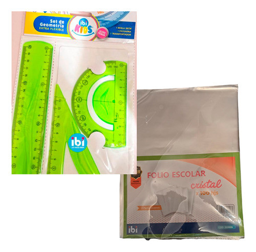 Set Geometría Flexible Y 100 Folios Escolares 0