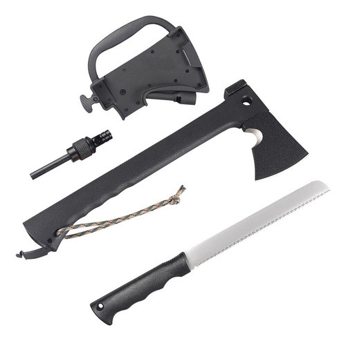 Hacha Táctica Martillo, Pedernal Y Cuchillo Funda Rígida 0
