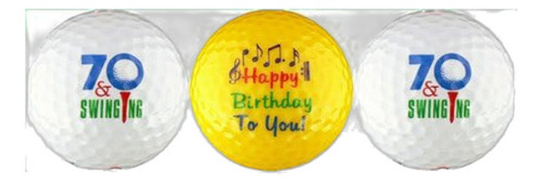 Seventy   Swinging Birthday Golf Ball Gift Set 0