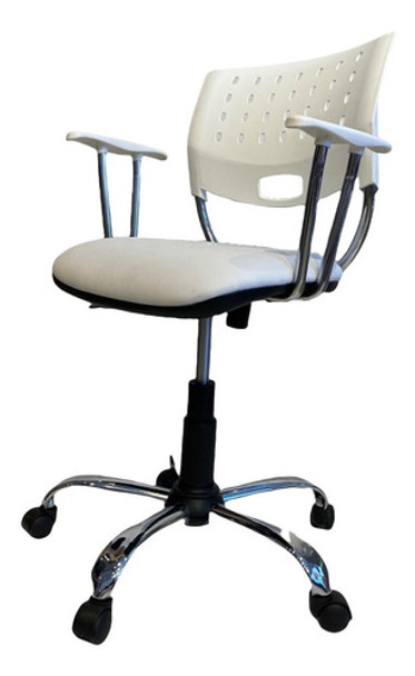 Silla Diseño Giratoria Cromada Oficina Asiento Tapizado Pc 0