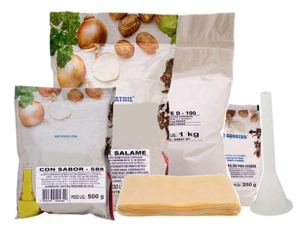 Kit Para Fazer Salame Italiano - Condimentos Tripa E Funil 0