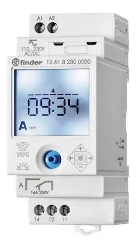 Temporizador Horario Digital Finder Serie 12 Tipo 12.61 0