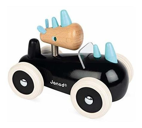 Juguete De Empuje De Coche De Madera De Cerezo Sólido Janod 0