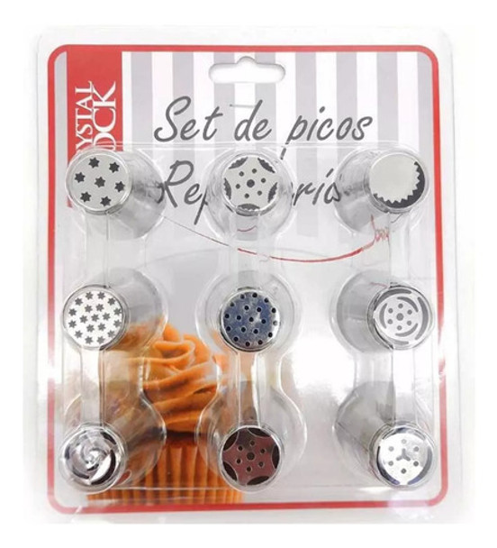 Set X9 Picos Rusos De Acero Surtidos P/ Decorar Repostería 0
