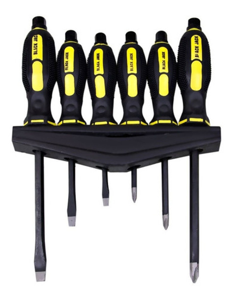 Set 6 Destornilladores Plano Phillips Con Puntero Cabeza Hex 0
