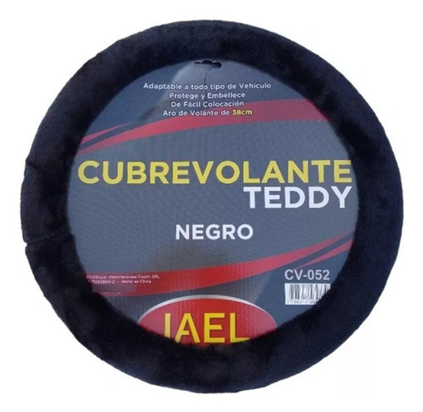 Funda Cubre Volante 38 Cm Peluche Negro Auto Camioneta Coche 0