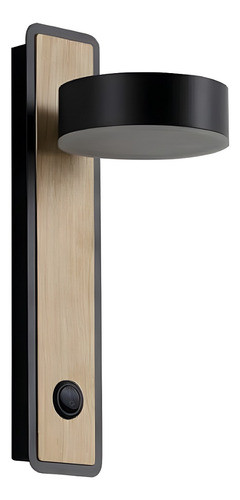 Aplique Led 5w Madera Negro C/llave 0