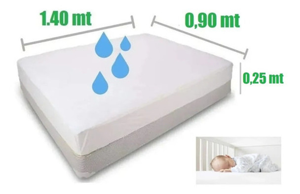 Cubrecolchon Impermeable Cuna Funcional Funda Pro 140x90 Pvc 0