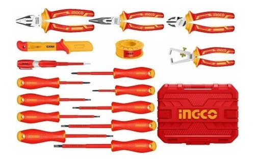 Set Aislado 16 Herram De Mano C Valija Ingco Hkith1601 - Smf 0