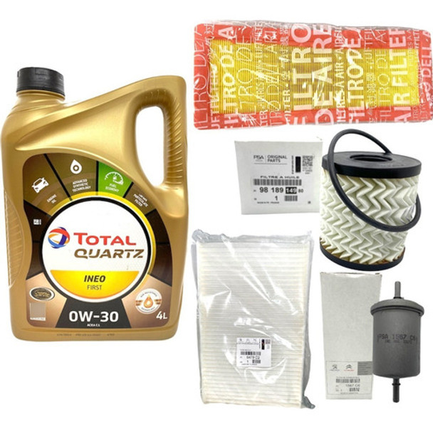 Kit  4 Filtros + 4 Aceite Total Ineo Peugeot 308 408 Thp 1.6 0