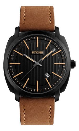 Reloj Stone Caballero Análogo Malla Cuero Garantia 0