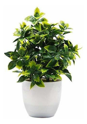 Offidix Artificial Plastic Mini Plants In White Pot, Desk Pl 0