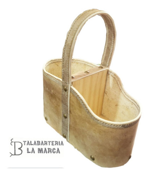 Matera Para Auto , Cuero Crudo Y Madera 0