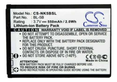Batería P/ Nokia Bl5b Compatible C/ Gps Tracker Cameron Sino 0