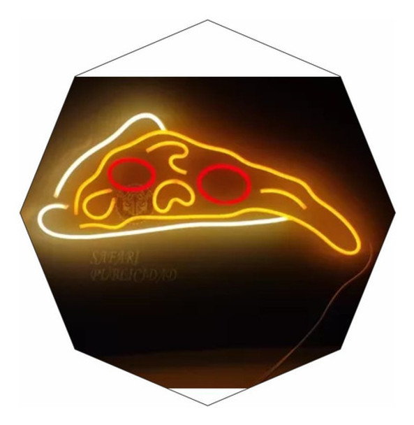 Cartel Neón Led Porción Pizza Exterior - Luminoso 0