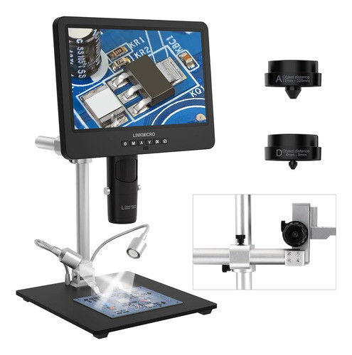 Linkmicro Lm249ms 3 Lentes 10  Microscopio Digital Hdmi 2000 0