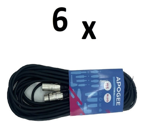 Combo 6 Cable Microfono Balanceado Canon Canon 6 Metros Apog 0