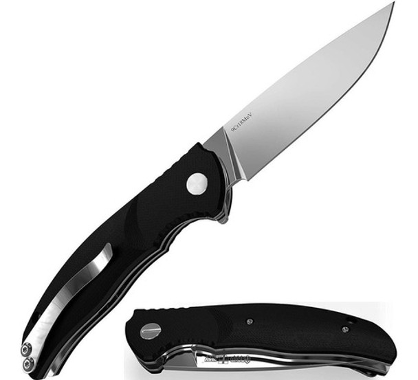 Cuchillo Navaja Plegable De Bolsillo Con Mango Negro G10 0