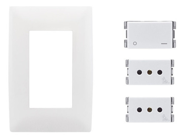 Plaqueta Molveno Atenea Blanca + 2 Modular + Bipolar 0