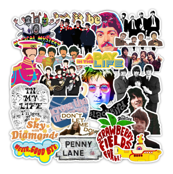 Stickers The Beatles 50 Unidades Pvc Plastificados 0 Stickers The Beatles 50 Unidades Pvc Plastificados 0