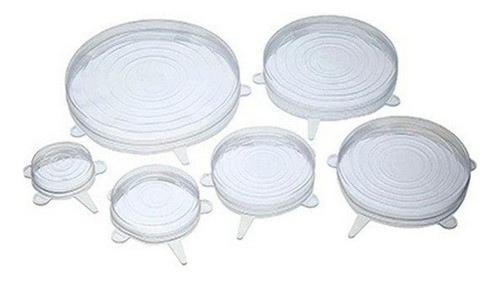 Tapas De Silicona Reutilizables Transparentes X 6 Calidad 0