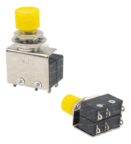 3 Pulsadores Push Switch Interruptor 5a 250v Amarillo Na Nc 0