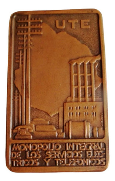 Antigua Medalla Celebra Monopolio Ute 1912 1931 1947 Cobre 0 Antigua Medalla Celebra Monopolio Ute 1912 1931 1947 Cobre 0