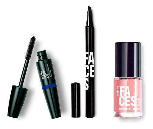 Natura Kit Faces Maquillaje Delineador Esmalte Multimascara 0