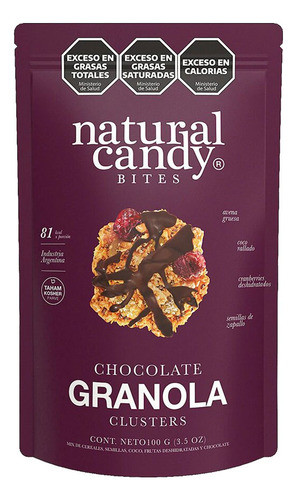 Snacks Natural Candy Bites - Clusters Granola Chocolate 100g 0