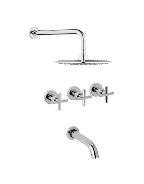 Griferia Piazza Novara Cruz Lluvia Ducha Embutir Cerámico 0