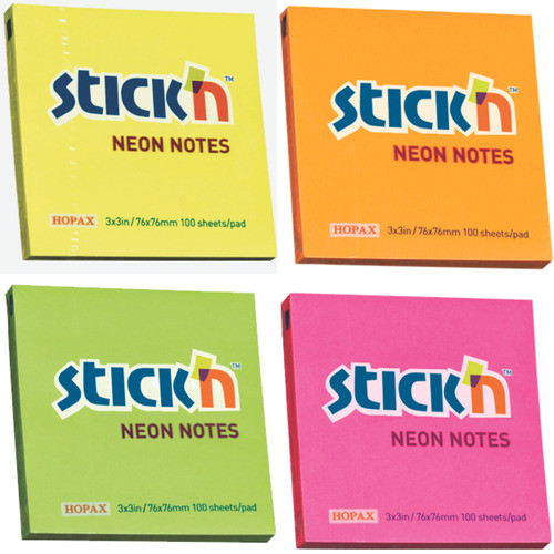 Combo X4 Block Notas Adhesivas Stickn Fluo 76x76mm 400 Hojas 0