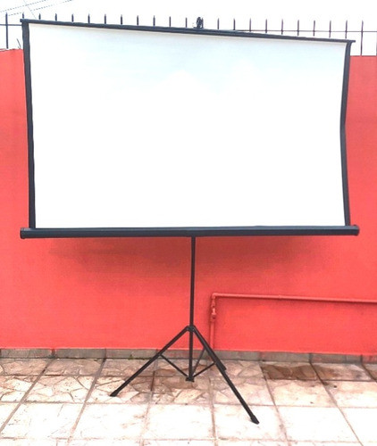Pantalla Para Proyección Con Pie Regulable. Casi Sin Uso 0