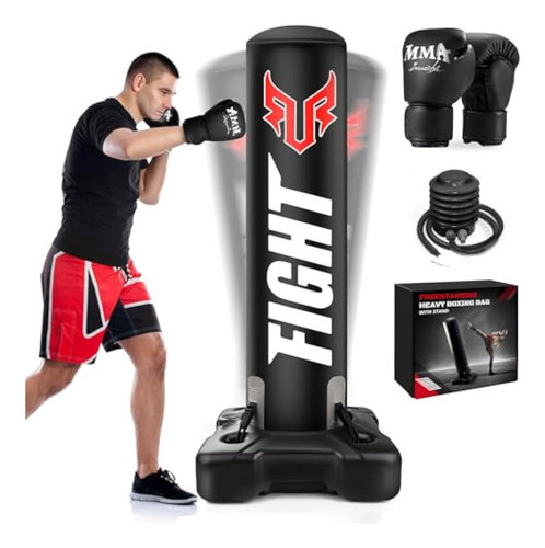 Saco De Boxeo De Pie Para Adultos, Base Mejorada, 0
