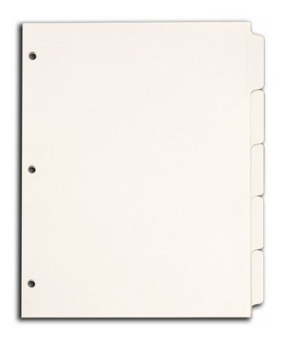 Cardinal Write N Erase Tab Dividers 5 Tab White 0