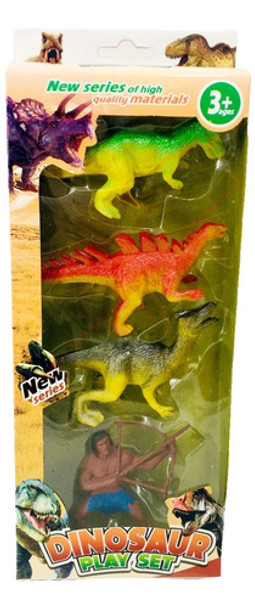 Set Muñecos Dinosaurio De Plástico 3 Dinos 1 Cazador 0 Set Muñecos Dinosaurio De Plástico 3 Dinos 1 Cazador 0