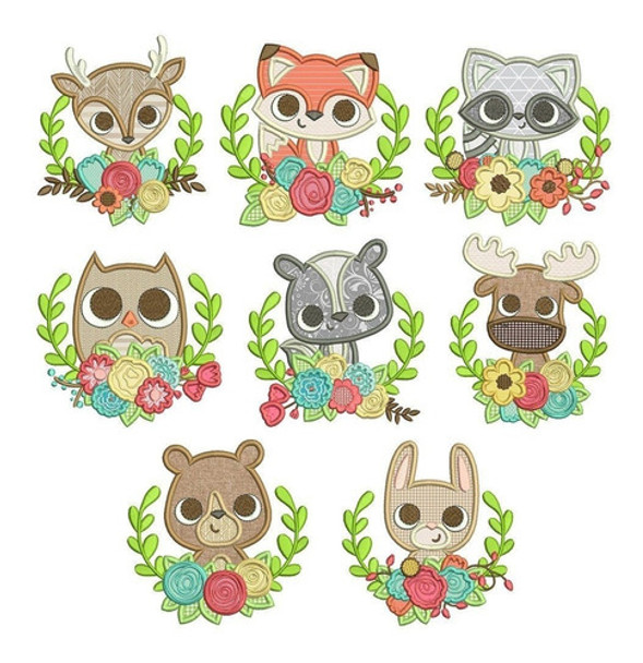 Diseño Matrices Para Maquinas Bordadoras Animalitos Aplique 0