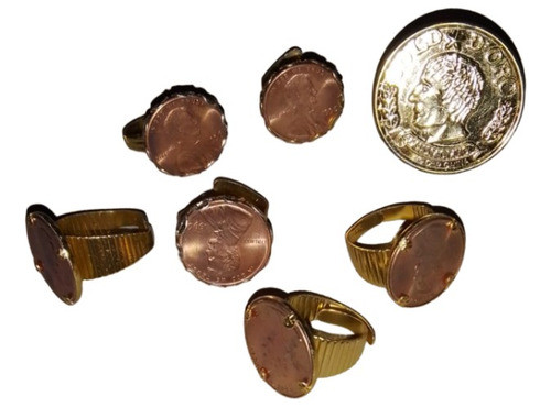 20 Anillos Surtidos Moneda Parche Pirata Tesoro Cotillón 0