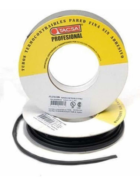 Cable Tubo Termocontraible Rollo 1/8 3.2mm X 10 Mts 0