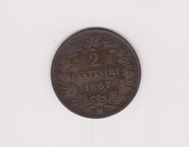 Moneda Italia 2 Centesimi Año 1867 M Bueno + 0 Moneda Italia 2 Centesimi Año 1867 M Bueno + 0