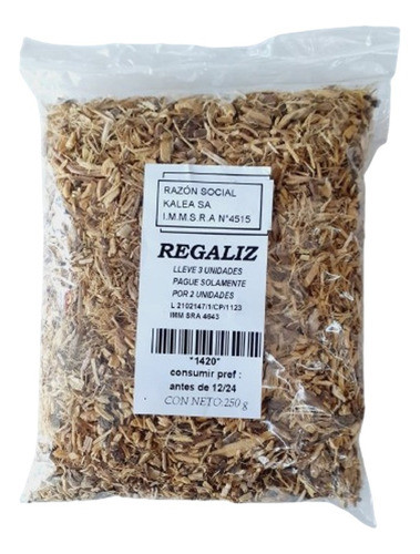Regaliz Corteza 250g. Compre 3 Pague 2. 0