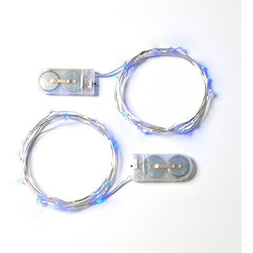 Cadena De Micro Luces Led Rtgs A Batería Azules 6 Ft, 2 U. 0