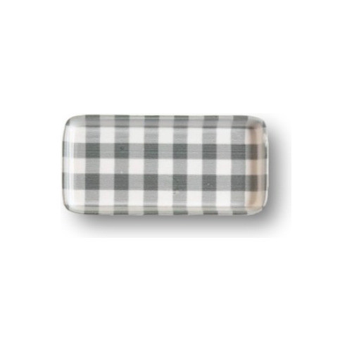 Bandeja/fuente De Cerámica Blanco Y Gris Rectangular 20x10 0