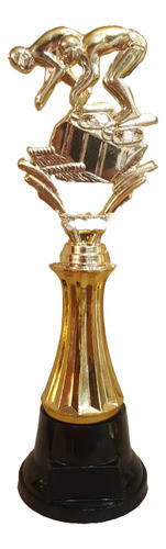 Trofeo Plástico Natación Doble Columna Chica - Souvenir 0