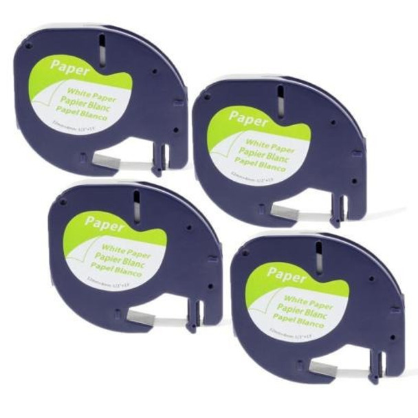 91330 91200 Compatible Para Dymo Letratag Cintas Papel Blanc 0