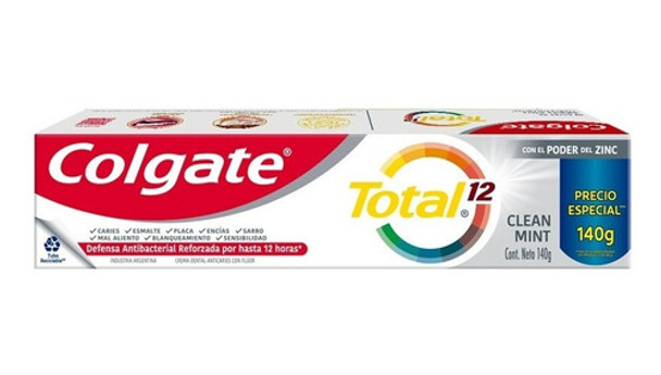 4un Colgate Crema Total12 Clean Mint 140gr 0
