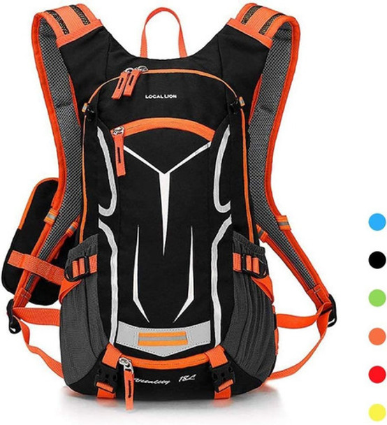 Mochila Senderismo Negra Naranja 18l Pack Hidratacion 0