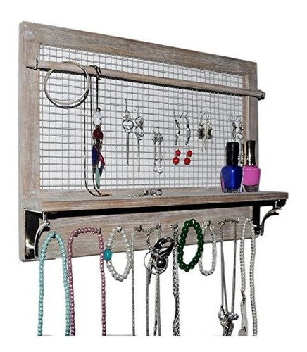 Spiretro Soporte De Pared Rustico Pais De Madera Organizador 0