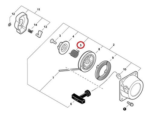 Resorte Acumulación Arranque Desmalezdora Echo Srm-22 Ges 0