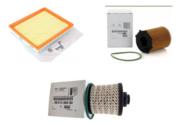 Kit 3 Filtros Originales Peugeot Expert Jumpy 1.6 Hdi 0